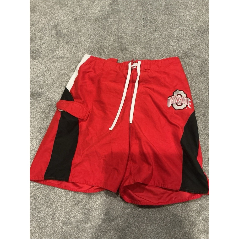 Vintage Ohio State Buckeyes Men's Large Y2K Board Shorts Swim Trunks Collegiate